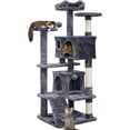 thumbnail image 1 of BestHome Multi-Level Cat Tree & Condo – Sturdy Climbing Tower with Sisal Scratching Posts & Interactive Toys, 54inch, Gray, 1 of 4
