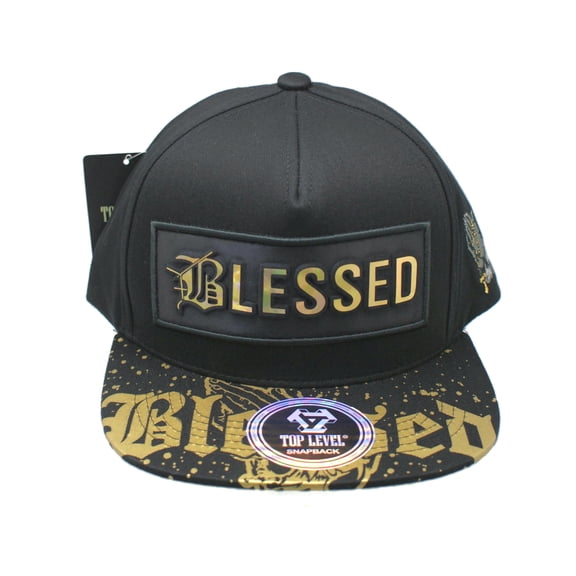 Top Level Blessed Embroidered Hip Hop Snapback Adjustable Flat Bill Hat Cap