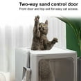 thumbnail image 4 of Cat Litter Box with Litter Scoop, Extra Large Foldable Enclosed Cat Litter Box with Lid, Front Entry Top Exit Kitty Box, Drawer Type Cat Litter, Easy to Clean (Grey), 4 of 9