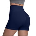 thumbnail image 3 of hlysgo Workout Gym Shorts for Women High Waisted Seamless Butt Lifting Short Tummy Control Scrunch Butt Sports Shorts Navy,L, 3 of 4