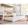 thumbnail image 6 of Bellemave Bunk Bed with Trundle, Twin Over Full Wood Bunk Bed with Twin Size Trundle, Rubber Wood Bunk Bed Frame with Guardrail and Ladder Convertible 3 Bed in 1 Bunk Bed, White, 6 of 11