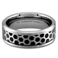 thumbnail image 4 of Tungsten Carbide Polished Wedding Band 8mm Hexagon Pattern Over Black Carbon Fiber Inlay Ring Size 11.5, 4 of 7