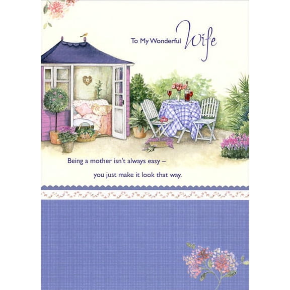 Designer Greetings Table, Chairs and Guest House: Wife Mother's Day Card