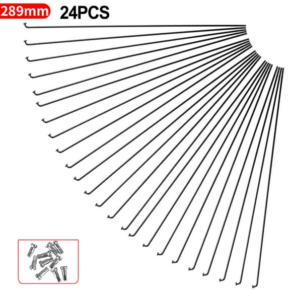 Splihome 24 Pcs Bicycle Spoke 255/275/289Mm Mountain Bike Steel Spokes and Nipples for Rim Size 27.5/26/29 inch Bikes Accessories Tools