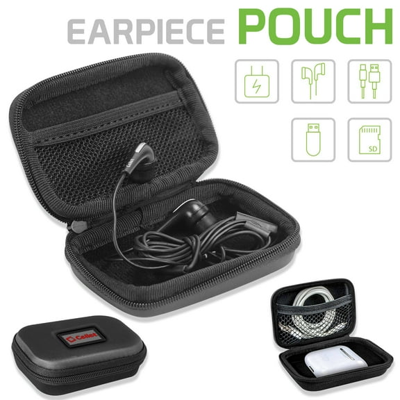 Cellet Portable Travel Compact EVA Case to Store Wired Ear Pieces, Charging Cables, & More