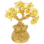 19 Cm Garland Bonsai Tree Yellow Money Tree Desktop Ornament Tree Ornaments Tree Decoration Office