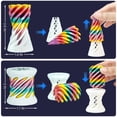thumbnail image 3 of 3 Packs Spiral Fidget Impossible Cone,3D Printed Optical Illusion Desk Stress Sculpture Gifts Teens Adults Stocking Stuffers Christmas White Elephant(White-Rainbow), 3 of 3
