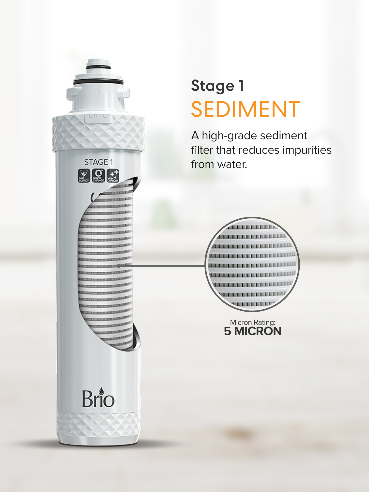 Stage 1 Sediment Brio Quick Change 10 Replacement Water Filter