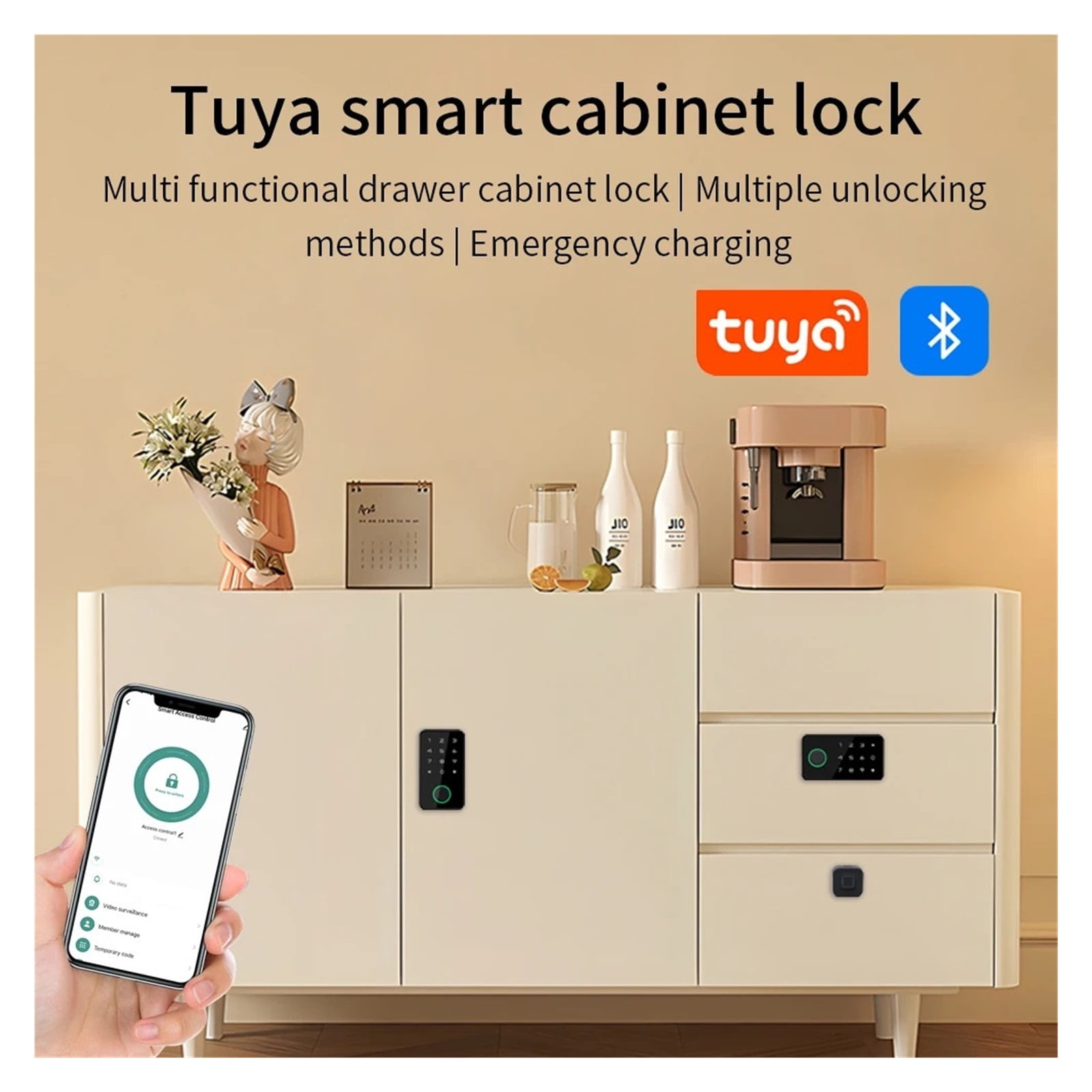 Smart Card Lock Drawer Cabinet Biometric Fingerprint Lock Home Keyless Electronic Lock Secure ,Keyless Entry Deadbolt