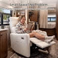thumbnail image 5 of Leumius Swivel Recliner Chair,270° Swivel Rocker Chair for Adults,Small Rocking Recliner for Small Spaces, Upholstered Fabric Glider Recliner Nursery,Living Room Chair,Theater SeatingBeige, 5 of 26