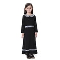 thumbnail image 5 of Fsqjgq Baby Girl Clothes Dresses for Girls Casaul Easter Dress Black Vintage Long Sleeve Black Dress Summer Girl Color Contrast Lapel Neck Long Skirt Dress 160, 5 of 9