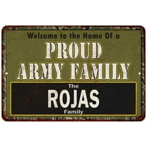 Rojas Proud Army Family Sign Gift 8x12 Metal Sign 108120023393