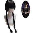 thumbnail image 1 of 26-27 Yaqinuo Wednesday Addams Cosplay Costume Set Gothic Mesh Dresses Wigs Carnival Party Fancy Dress Women, 1 of 4
