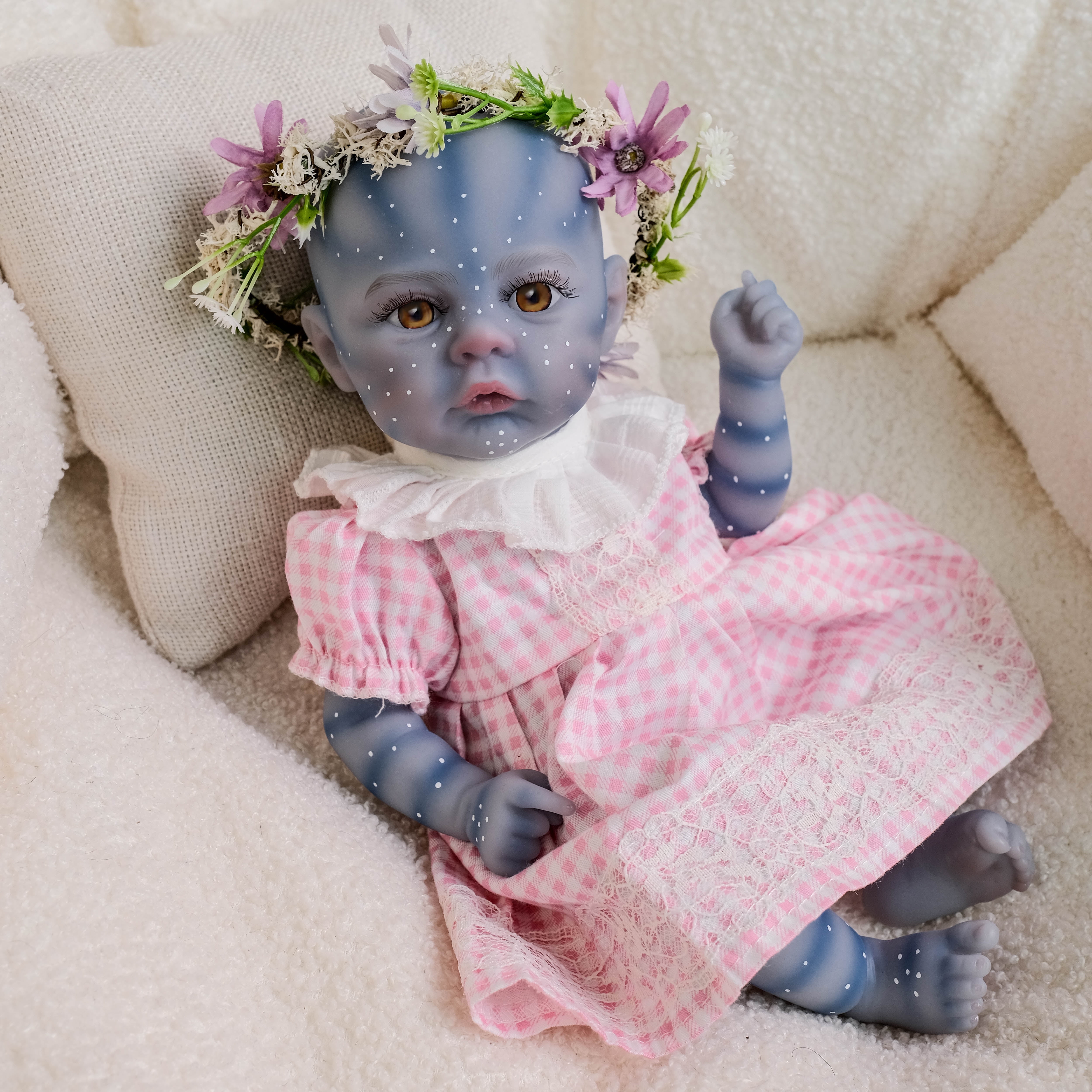 12 inch Lifelike Fairy Doll Elf Baby Doll, Hand made Reborn Doll Meadow In Alien Design Soft Touch Small Mini Doll Cute Handy Doll For Collection, Gift Toy For Birthday Christmas New Year