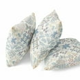 thumbnail image 3 of 20â€ White Blue Patch Suede Throw Pillow, 3 of 3