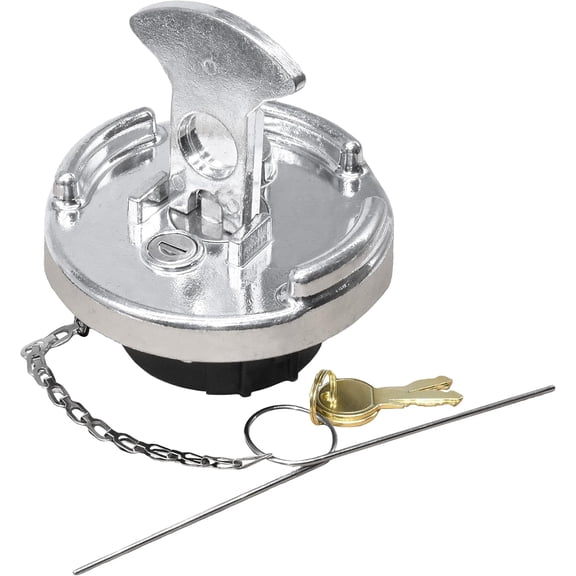 PartStop 600211 Aluminum Fuel Cap 4 Inch Lever Style Locking Vented for Peterbilt
