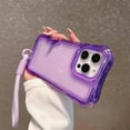 thumbnail image 4 of Dteck Clear Case for iPhone 16,Shockproof TPU+PC 3-Layer Military Grade Protection Case Anti-Yellowing Back with Wrist Strap for iPhone 16,Purple, 4 of 6