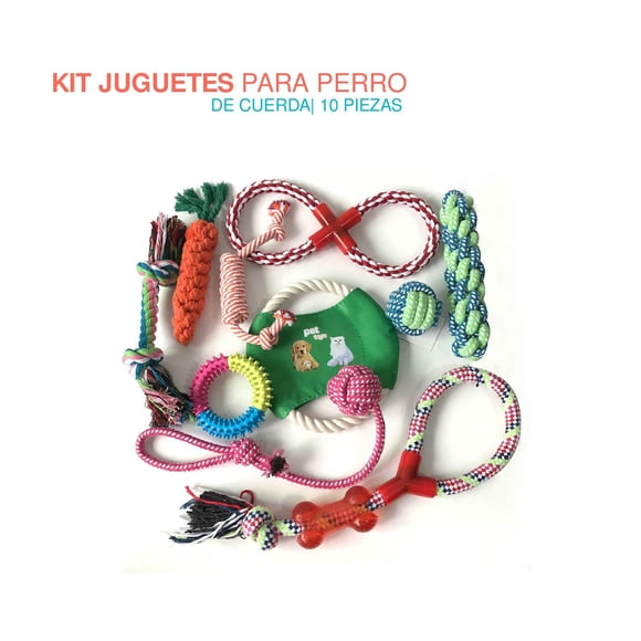 Kit Juguete Masticable Cuerda para Perro 10 Piezas Poli Pets PP-JCPPS10