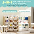 thumbnail image 7 of Kids Toy Storage Organizer with 12 Toy Bins and 4 Book Shelves, 7 of 7