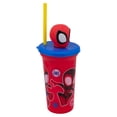 thumbnail image 2 of Vaso Infantil Plástico Ambient 21 Con Tapa y Popote Cabeza 3D Spiderman Capacidad 443 Ml, 2 of 4
