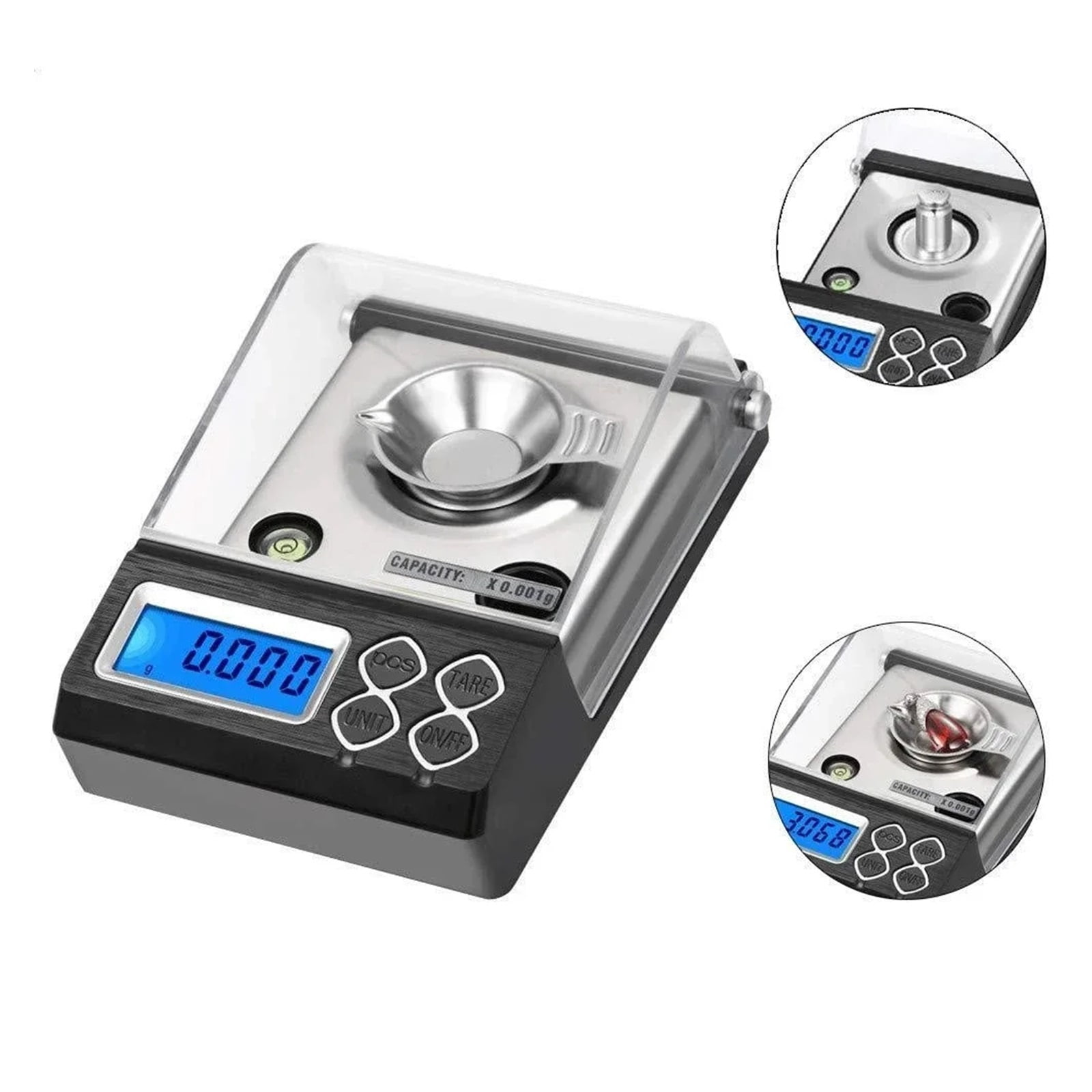 20g/50g Precision Diamond Scale Scales, Medicinal 0.001g Balance Weight Jewelry Electronic LCD Digital Laboratory - High Precision
