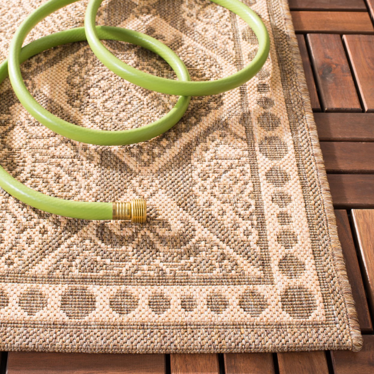 thumbnail image 4 of SAFAVIEH Indoor Outdoor CY5149B Courtyard Coffee / Sand Rug, 4 of 6