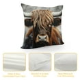 thumbnail image 4 of COMIO Highland Cow Pillow Cover Wild Animal Cow Skin Pattern Square Cushion Cover for Kids Teens Adults Rustic Farmhouse Style Pillow Case for Room Decor Couch Sofa, 4 of 5