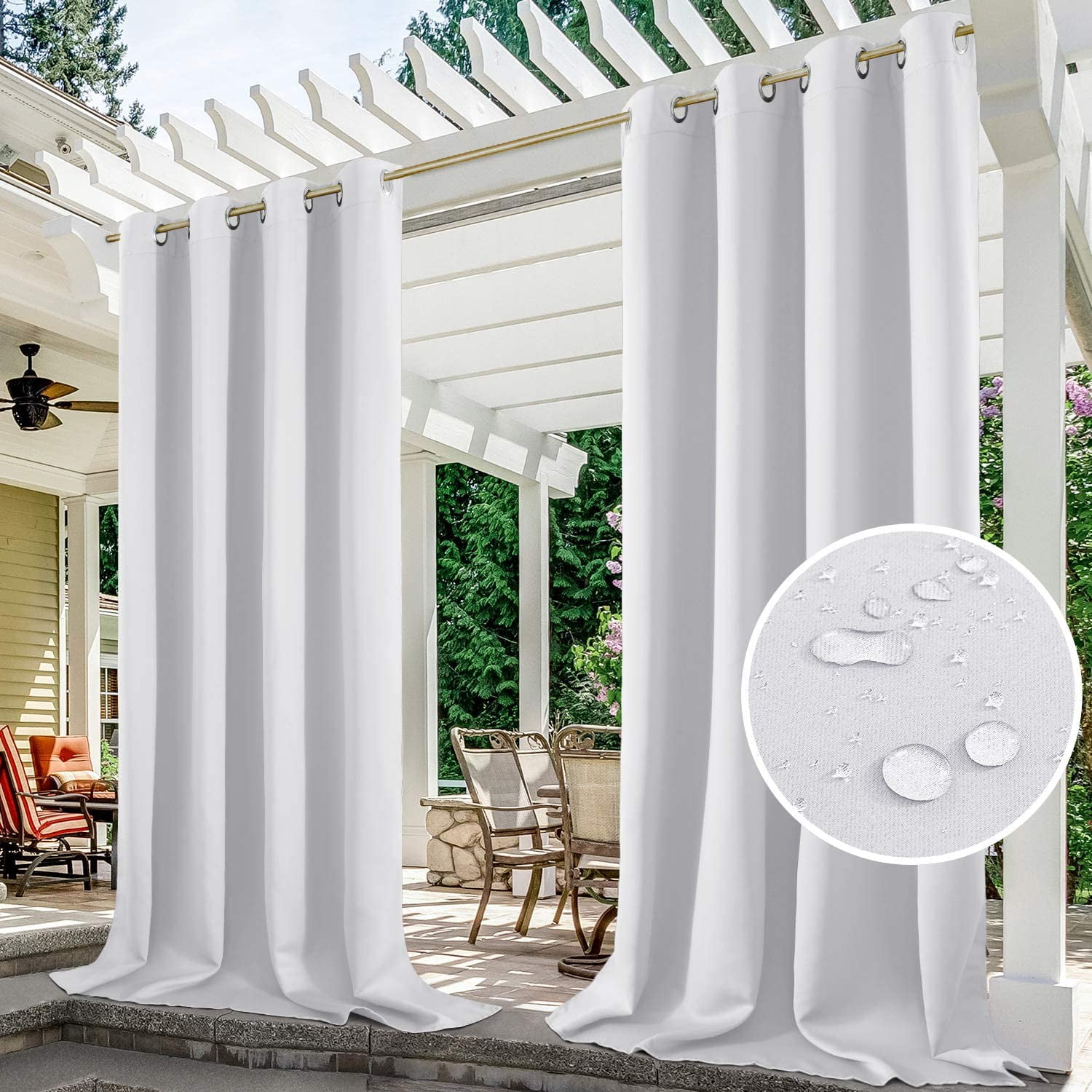 (2 Panel) Upgraded Outdoor Curtain Garden Patio Gazebo Sunscreen