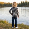 thumbnail image 3 of Girls Striped Turtleneck Shirt Kids Long Sleeve Mock Neck Layering Tee Fall Winter School Casual Top, 3 of 6