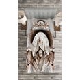 thumbnail image 3 of Ambesonne Dragon Quilted Bedspread Set 2 Pcs, Monk Branches Medieval, Twin Size, Grey Umber Brown, 3 of 3