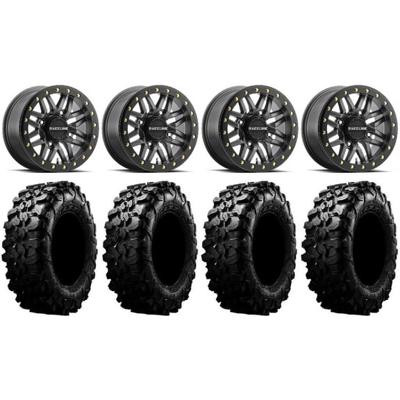 Raceline Ryno Bdlk 14" Gm Wheels 32" Carnivore Tires Can-Am Commander Maverick Renegade Outlander Defender