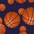 thumbnail image 2 of Basketball Ties Mens Sports Navy Necktie by Three Rooker, 2 of 3