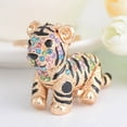 thumbnail image 6 of Xinyolin Key Ring Vivid Rhinestone Decor - Multi-Color 3D Tiger Pendant Charming Key Chain for Purse, 6 of 8