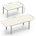 thumbnail image 3 of 65"-97" Extentable Outdoor Dining Table, Aluminum Patio Dinner Collapsible Table for 8-10 Person, Rectangular Patio Extender Table for Garden, Backyard, White, 3 of 7