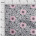 thumbnail image 1 of oneOone Viscose Jersey Gray Fabric Floral & Geometric Sewing Fabric By The Yard Printed Diy Clothing Sewing Supplies 60 Inch Wide, 1 of 5