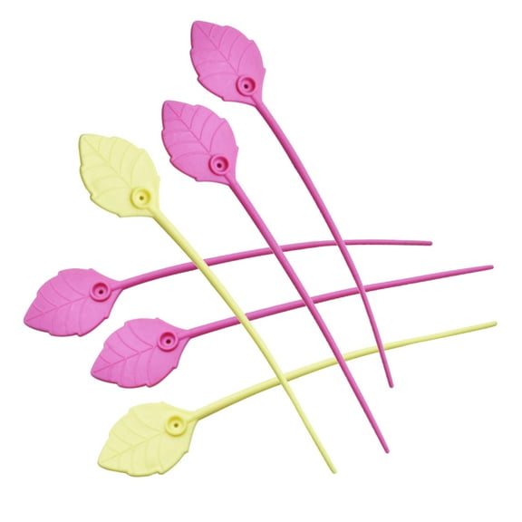 HONMEET 10 Pcs Assorted Color Reusable Silicone Cable Ties Small Leaf Shape for and Organization