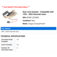 thumbnail image 2 of Door Lock Actuator - Compatible with 1992 - 2003 Chevy Astro 1993 1994 1995 1996 1997 1998 1999 2000 2001 2002, 2 of 2