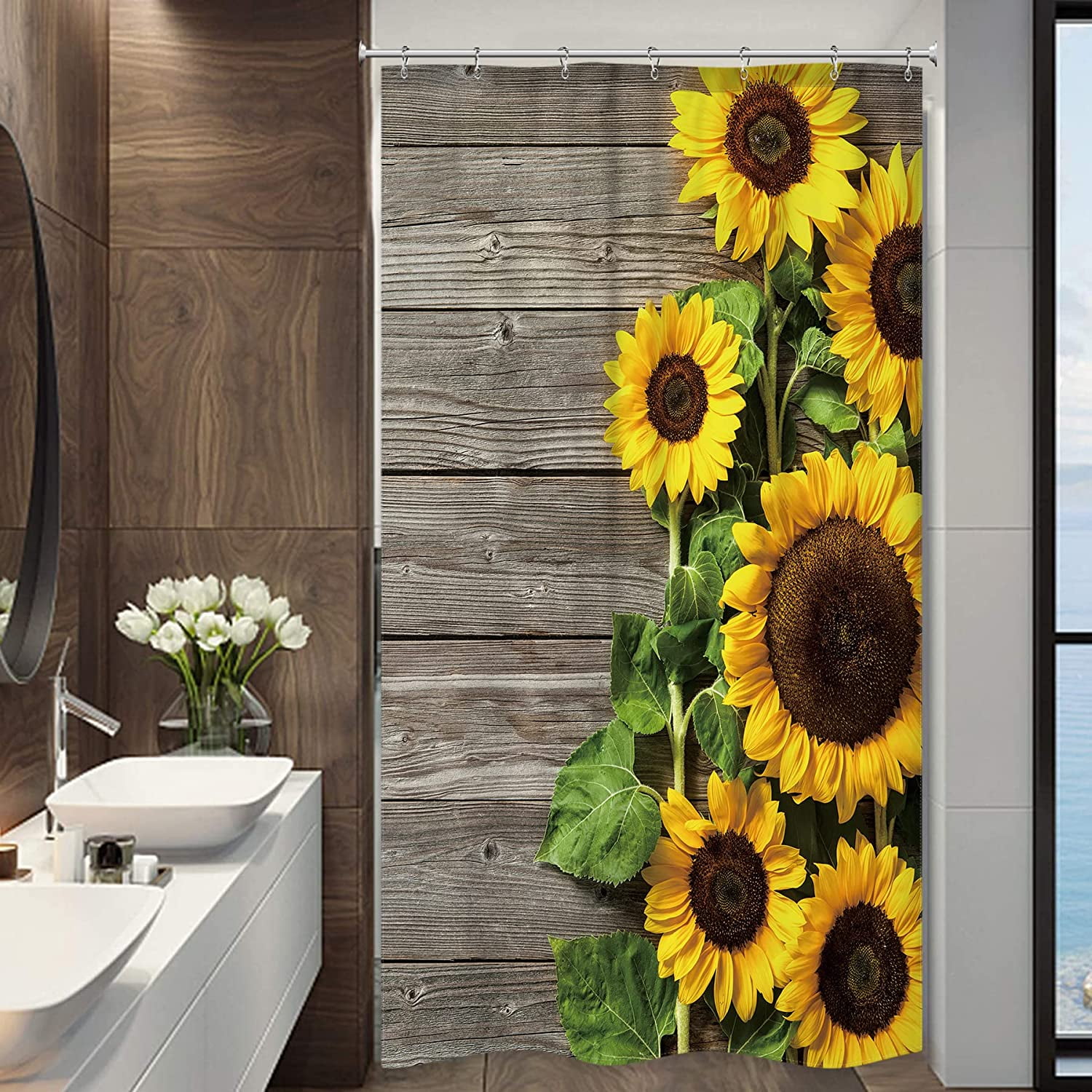 Set Of 2 Hand Towels Sunflower Spring Flower Bathroom Sink Home Decor 