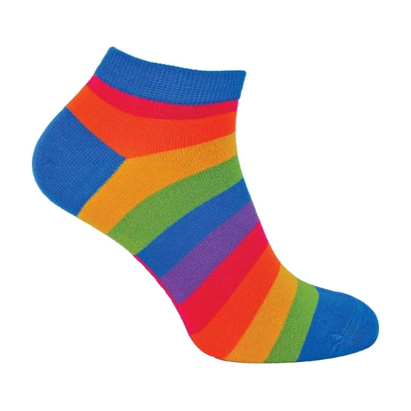 Mens Bamboo Rainbow Trainer Socks | Mr Heron | Colourful Striped No Show Socks