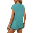 thumbnail image 4 of Jalioing Women's T Shirt Summer Casual Short Sleeve Side Slit Loose Shirts Basic Crew Neck Tees Tops, 4 of 7