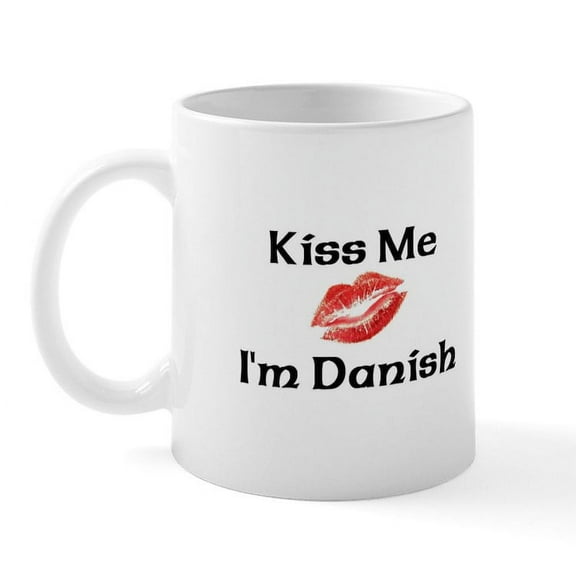 CafePress - Kiss Me I'm Danish Mug - 11 oz Ceramic Mug - Novelty Coffee Tea Cup