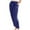 Navy, variant on RYDCOT Plus Size Women Pants Clearance Women Summer Pants Casual Pure Color Elastic Waist Linen Pockets Pants Flash Picks Gray