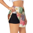 thumbnail image 1 of Balery Succulent And Cactus Pantalones cortos deportivos para mujer con forro y dos bolsillos, elásticos, para entrenamiento, gimnasio, yoga-Small, 1 of 7