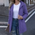 thumbnail image 6 of Zeliretfy Womens Long Waterproof Rain Jacket Windproof With Hood For Outdoor Hiking Travel Casual Wear Lightweight Rain Coat Trench Style Outerwear Coat, 6 of 10