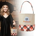 thumbnail image 1 of AKEGAMN Clearance! Halloween Handbag Basket Canvas Bucket Halloween Decorative Hand Held Cloth Basket Large Capacity Storage Candy Basket The material its durability and sturdiness, allowing for lon, 1 of 9