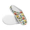 thumbnail image 3 of Rateoe Retro Bike Print Women's Men's Cotton Knit Slippers Lightweight Memory Foam Indoor House Shoes with Anti-Skid Sole-37/38, 3 of 7