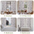 thumbnail image 6 of Haze Blue Leaf Kitchen Curtains, Retro Farmhouse Plant Floral Branch Light Filtering Window Curtain Panels, 2Pcs Rod Pocket Window Treatments Set for Living Room Bathroom Bedroom 52x72 Inches, 6 of 9