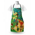 thumbnail image 3 of Hedgehog Apron, Animals in the Woodland Dragonfly Fox Turtle and Fruit Trees of Apple and Pear, Unisex Kitchen Bib with Adjustable Neck for Cooking Gardening, Adult Size, Multicolor, by Ambesonne, 3 of 4