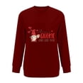 thumbnail image 3 of Valentine's Day Sweatshirt for Women Long Sleeve Crew Neck Casual Pullover Tops with Pockets Graphic Printed Cute Shirt(Wine,S), 3 of 4