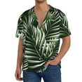 thumbnail image 3 of KLL Tropical Palm Leaves1 Print Men's Shirt Short Sleeve Button Down Summer Cuba Beach Shirts- Medium, 3 of 7